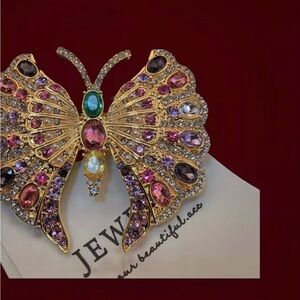 Elegant Multicolor Butterfly Brooch Beautifully Crated it’s a Statement Piece 🦋